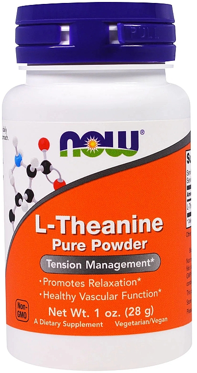 Харчова добавка "L-теанін", порошок - Now Foods L-Theanine Pure Powder — фото N1