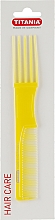 Расческа-вилка 19 см, желтая - Titania — фото N1