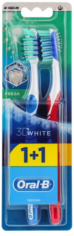 Набор зубных щеток, 40 средней жесткости, синяя+красная - Oral-B Advantage 3D Fresh