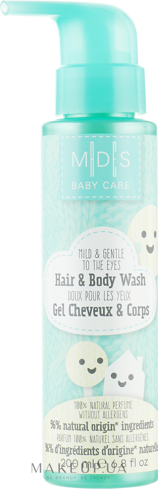 Органический гель-шампунь "Без слез" для купания младенцев - Mades Cosmetics M|D|S Baby Care Hair & Body Wash — фото 200ml