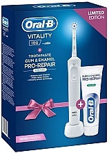 Набор - Vitality D100 White Sensitive ( toothbrush/head/1pc + toothpaste/75ml) — фото N1