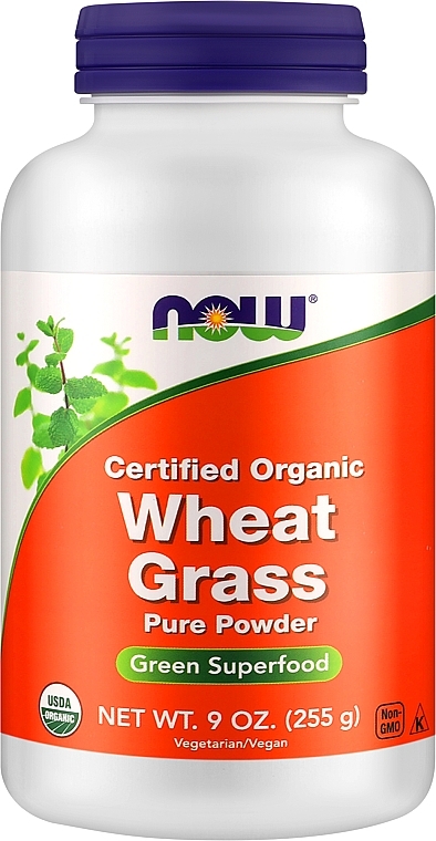 Органический порошок из ростков пшеницы - Now Foods Certified Organic Wheat Grass Pure Powder — фото N1