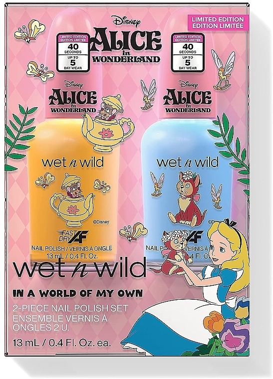 Набор лаков - Wet N Wild Alice in Wonderland in A World Of My Own 2-Piece Nail Polish Set (nail/polish/2x13ml) — фото N3