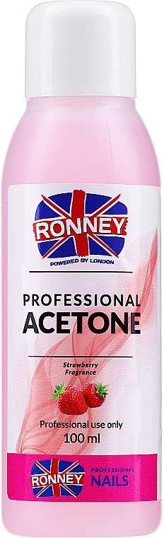 Средство для снятия лака "Клубника" - Ronney Professional Acetone Strawberry