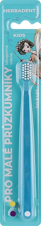 Зубна щітка дитяча, ультра м’яка, від 0-6років, блакитна - Herbadent Toothbrush — фото N1