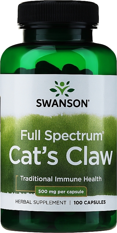 Харчова добавка "Екстракт котячого кігтя", 500 мг - Swanson Cat's Claw — фото N1
