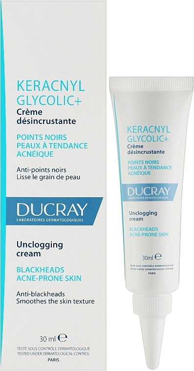 Очищающий крем от черных точек - Ducray Keracnyl Glycolic + Unclogging Cream — фото N2