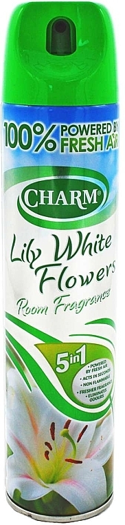 Аерозольний освіжувач повітря "Біла лілія" - Charm Room Fragrance Lily White Flowers — фото N1