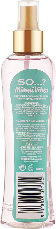 Спрей для тіла - So…? Miami Vibes Body Mist — фото N4
