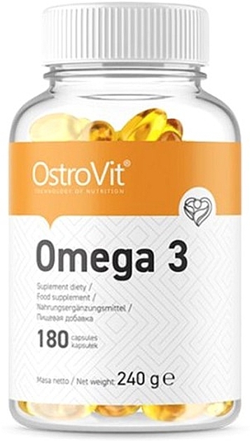 Харчова добавка "Жирні кислоти Омега-3", в капсулах - OstroVit Omega-3 — фото N1