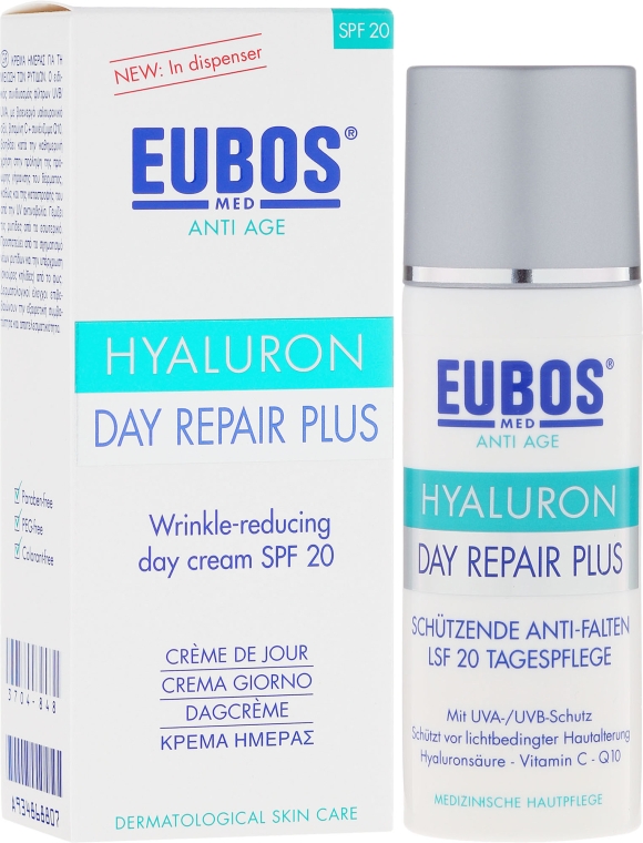 Антивіковий денний відновлювальний крем - Eubos Med Anti Age Hyaluron Day Repair Plus SPF20 — фото N3