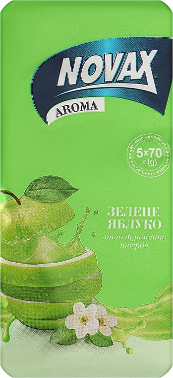 Тверде туалетне мило "Зелене яблуко" - Novax Aroma — фото N2