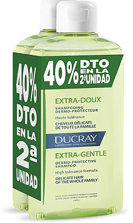 Набор - Ducray Cheveux Delicats Extra-Doux Shampooing Dermo-Protecteur (sham/2x400ml) — фото N1