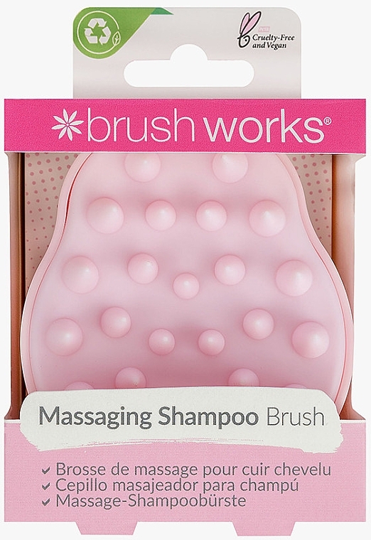 Масажна щітка для шампуню, рожева - Brushworks Shampoo Massage Brush — фото N1