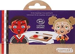 Парфумерія, косметика Набір для аквагриму, для дітей - Namaki Devil & Spider 3-Color Face Painting Kit (f/paint/7,5g + brush/1pc + acc/2pcs)