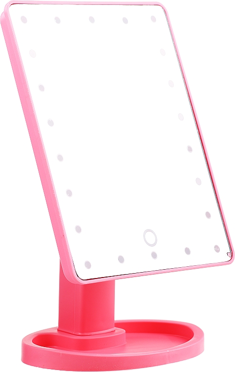 Велике дзеркало для макіяжу, рожеве - Lewer — фото N1