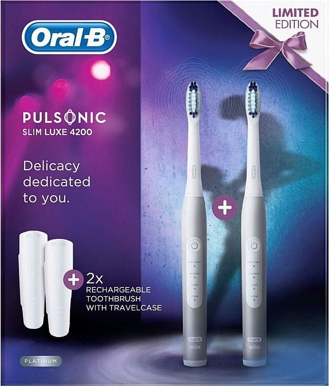 Набор электрических зубных щеток, 2 шт. - Oral-B Pulsonic Slim Luxe 4200 Duo — фото N2