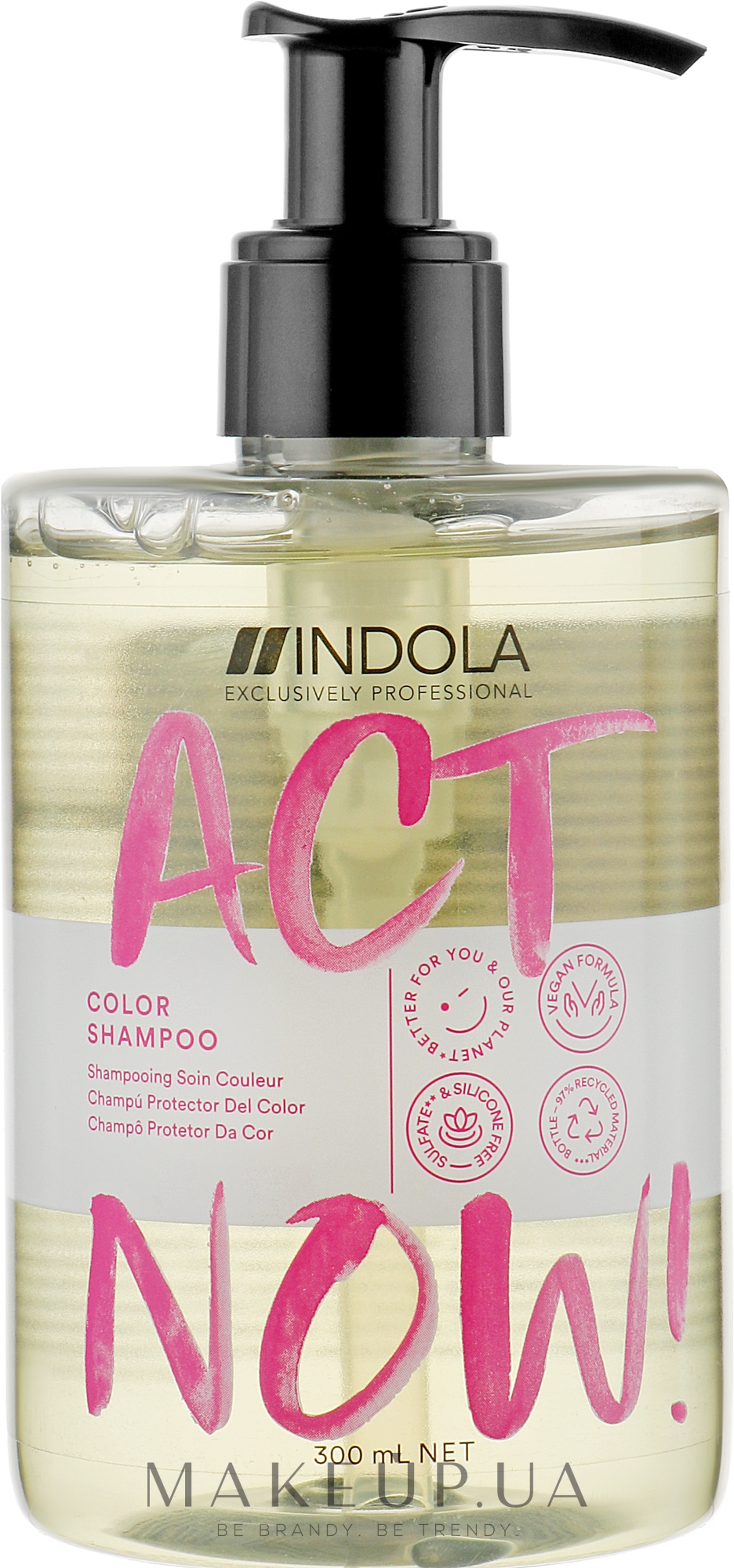 Шампунь для окрашенных волос - Indola Act Now! Color Shampoo — фото 300ml