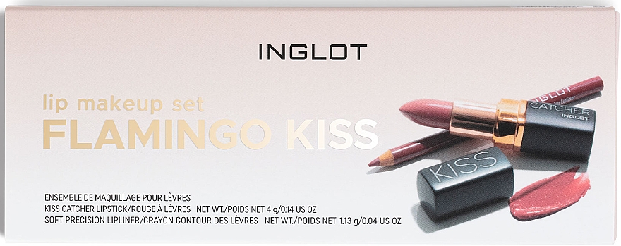 Набор - Inglot Lip Makeup Set Flamingo Kiss (lipstick/4g + lipliner/1.13g) — фото N1