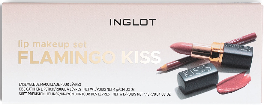 Набір - Inglot Lip Makeup Set Flamingo Kiss (lipstick/4g + lipliner/1.13g) — фото N1