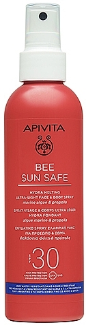 Солнцезащитный спрей для лица и тела - Apivita Bee Sun Safe Hydra Melting Ultra Light Face & Body Spray SPF30 — фото N1