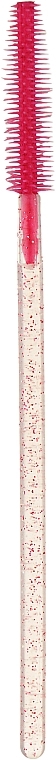 Силиконовая щеточка для расчесывания наращенных ресниц, розовая с прозрачным - Vie De Luxe — фото N1