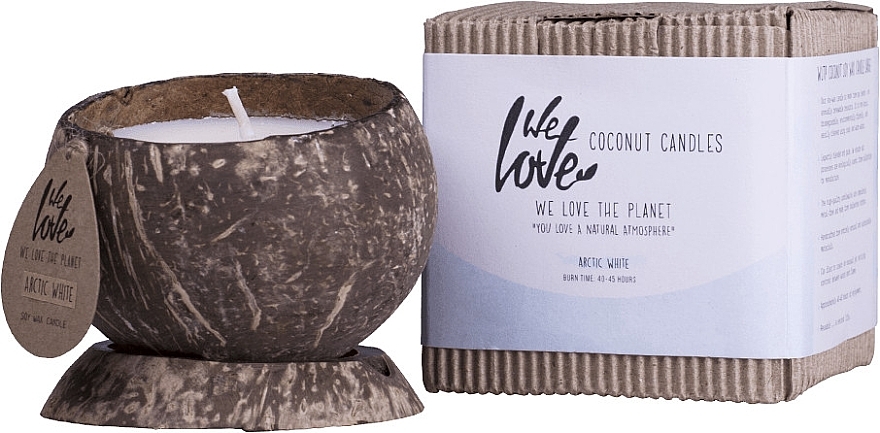 Ароматическая кокосовая свеча - We Love The Planet Coconut Candle Arctic White — фото N1