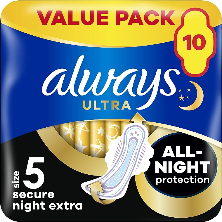 Гігієнічні прокладки, розмір 5, 10 шт. - Always Ultra Extra Night