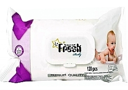 Влажные салфетки, с клапаном, 120 шт. - Fresh Baby Jumbo Pack — фото N1