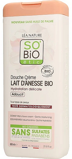 Крем для душа - So'Bio Donkey Milk Shower Cream — фото N1