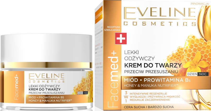 Живильний крем для обличчя з медом - Eveline Cosmetics Facemed+ Face Cream — фото N1