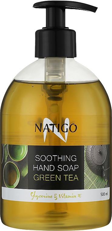 Рідке мило для рук заспокійливе "Зелений чай" - Natigo Soothing Hand Soap — фото N1