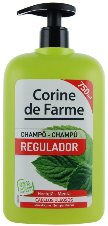 Шампунь для волосся схильного до жирності, з м'ятою - Corine de Farme Regulator Mint Shampoo 