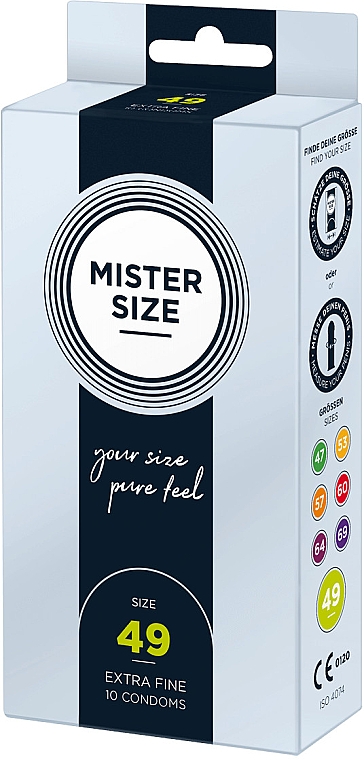 Презервативи латексні, розмір 49, 10 шт. - Mister Size Extra Fine Condoms — фото N2