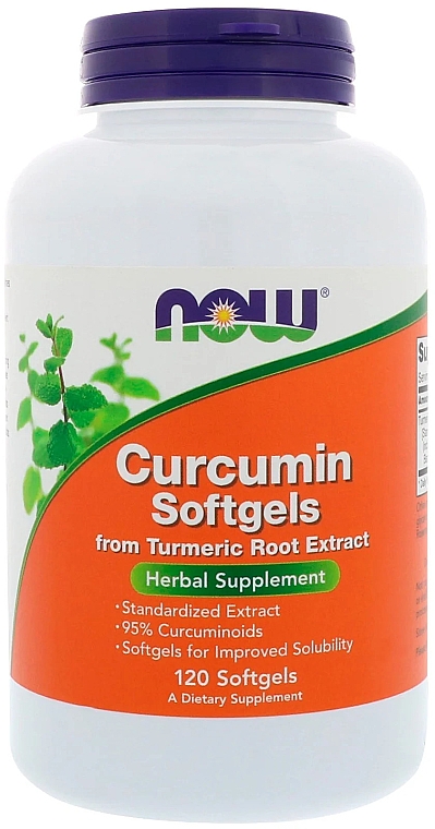 Натуральна добавка Куркумін, 120 желатинових капсул - Now Foods Curcumin — фото N1