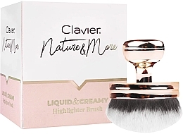 Пензель для нанесення вологого хайлайтера - Clavier Nature And More Liquid And Creamy Highlighter Brush — фото N3