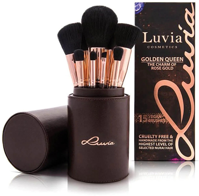 Набір пензлів для макіяжу, 15 шт. - Luvia Cosmetics Golden Queen Brush Set — фото N1