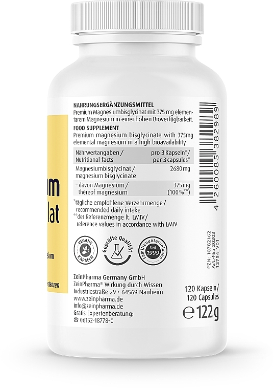 Пищевая добавка "Хелат магния", 375 мг, капсулы - ZeinPharma Magnesium Chelate — фото N3