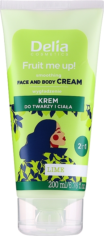 Крем для лица и тела с ароматом лайма - Delia Fruit Me Up! Face & Body Cream 2in1 Lime Scented — фото N1