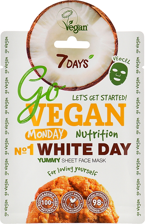УЦЕНКА Набор тканевых масок - 7 Days Go Vegan Healthy Week Color Diet (7 x f/mask/28g) * — фото N3
