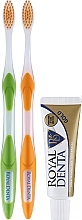 Набор, вариант 2 - Royal Denta Gold (toothbrush/2pcs + toothpaste/20g + cosmetic bag/1pc) — фото N3
