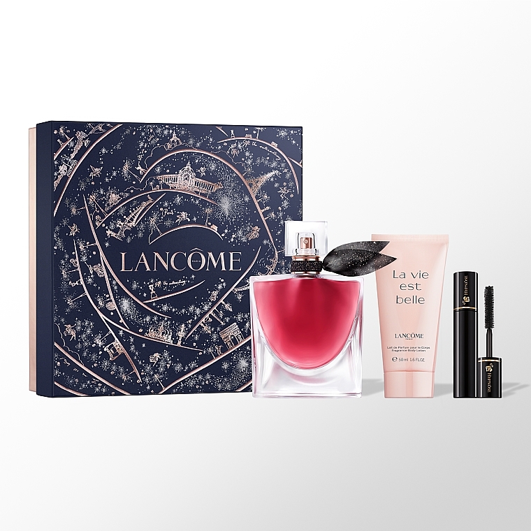 Lancome La Vie est Belle L'Elixir - Набор (edp/50ml + b/milk/50ml + mascara/2ml) — фото N1