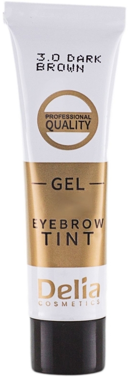Гель-фарба для брів, темно-коричнева - Delia Eyebrow Tint Gel ProColor 3.0 Dark Brown — фото N2