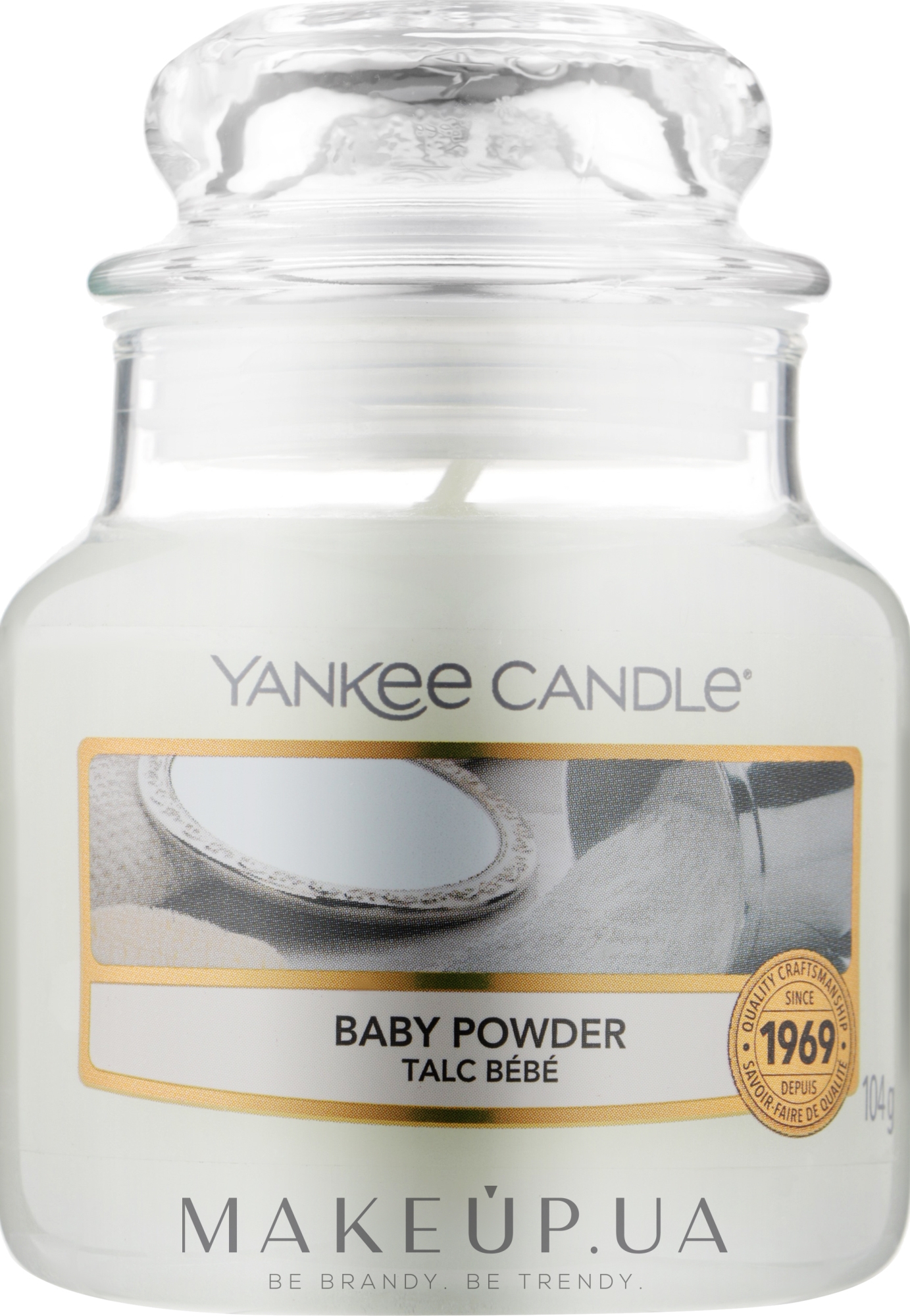 Ароматическая свеча "Детская присыпка" в банке - Yankee Candle Baby Powder — фото 104g