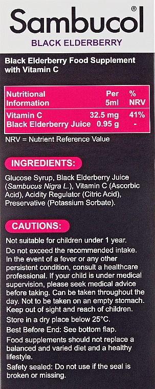 Сироп для імунітету "Чорна бузина + вітамін С" - Sambucol Kids Liquid — фото N3