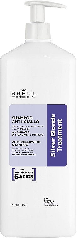 Шампунь для нейтрализации желтизны - Brelil Silver Blonde Treatment Anti-Yellowing Shampoo — фото N2