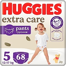 Подгузники-трусики Extra Care, размер 5 (12-17 кг), 68 шт. - Huggies — фото N1
