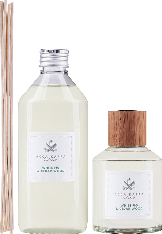 Набор - Acca Kappa White Fig & Cederwood Gift Set (h/diffuser/250ml + h/diffuser/refill/500ml) — фото N1