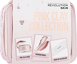 Набор - Makeup Revolution Skincare The Pink Clay Collection Skincare Gift Set (bag/1pc + brush/1pc + f/mask/50ml + headband/1pc) — фото N1