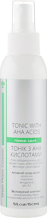 Тоник для лица с АНА кислотами - Green Pharm Cosmetic Home Care Tonic With Aha Acids PH 3,5